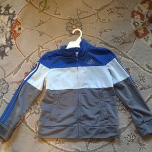 Adidas NEW light blue,  dark blue, and gray jacket size 8